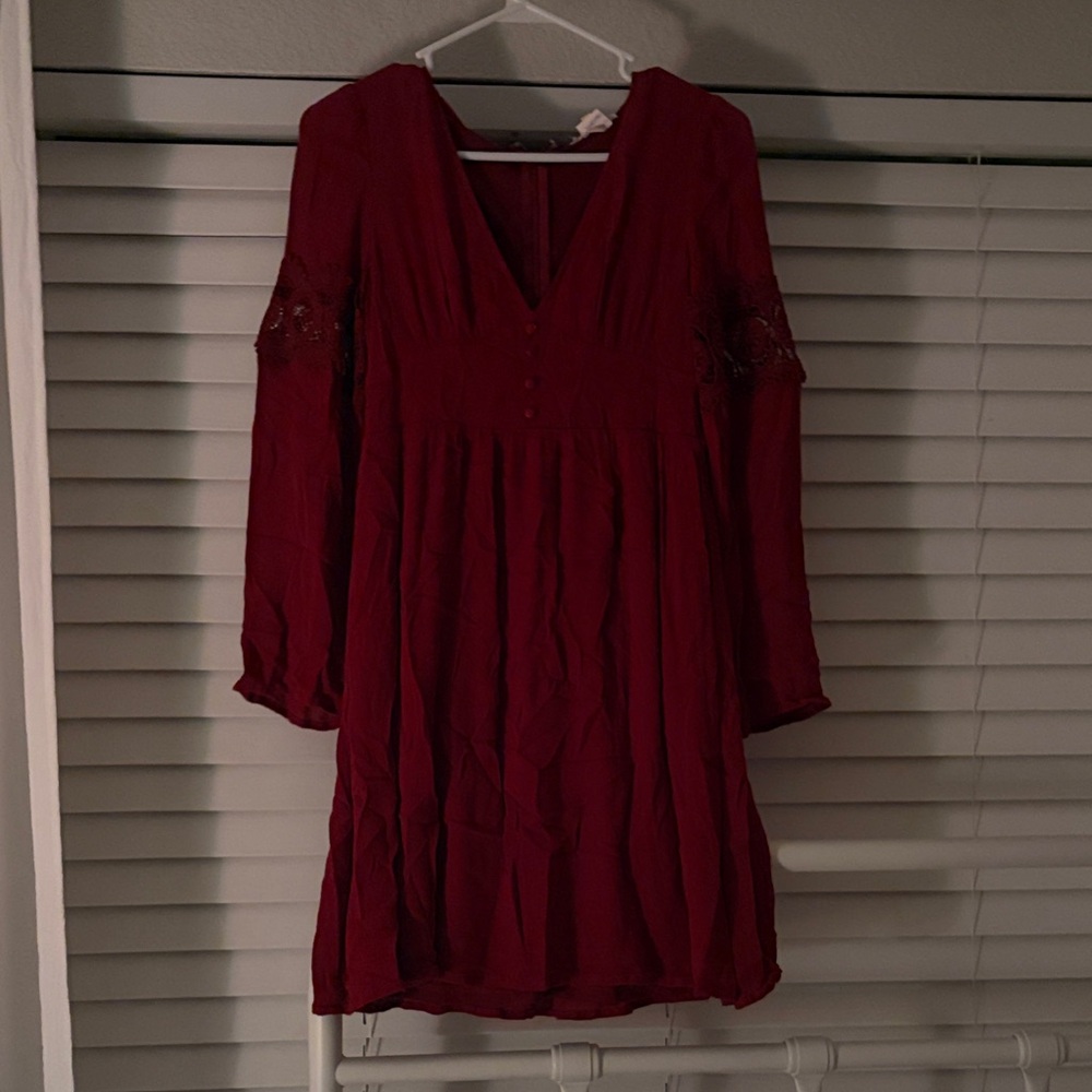 Elegant Burgundy Dress
